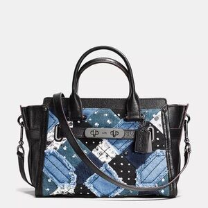 Coach Swagger Denim Patchwork Purse